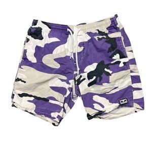OBEY Purple Camo Swim Trunks Shorts Size M Summer Vacation Street Wear
